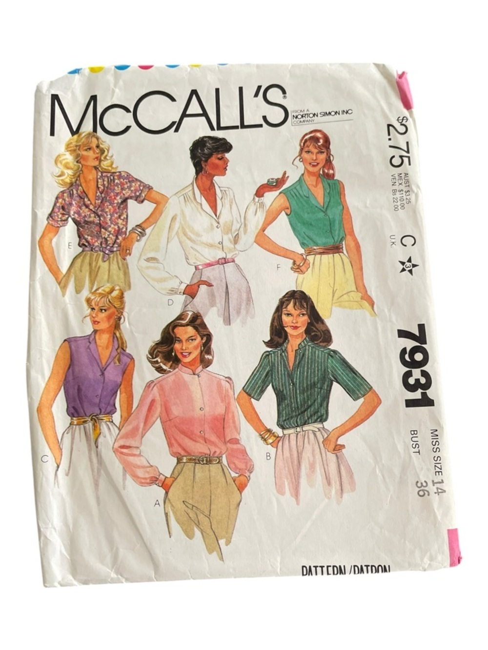 Five Vintage McCall's & Butterick Sewing Patterns Women’s Classic Blouses. - Picture 2 of 15